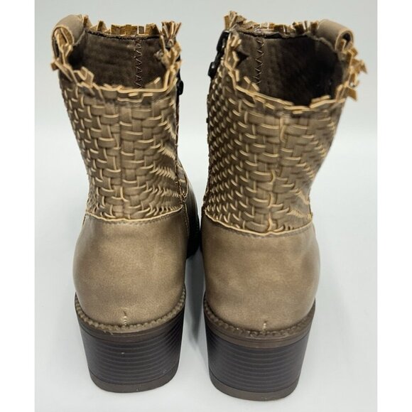 NEW Blowfish Malibu Ricky Ankle Boots Size 10 Tan Woven Boho Western Cowgirl - Picture 4 of 9